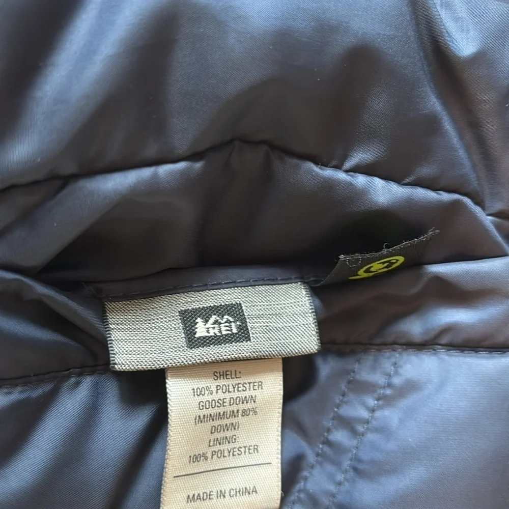 REI Kids Orange and Navy Reversible Down Puffer Vest